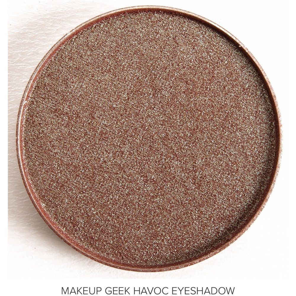Makeup Geek Havoc Eyeshadow warm-toned brown green teal duochrome discontinued